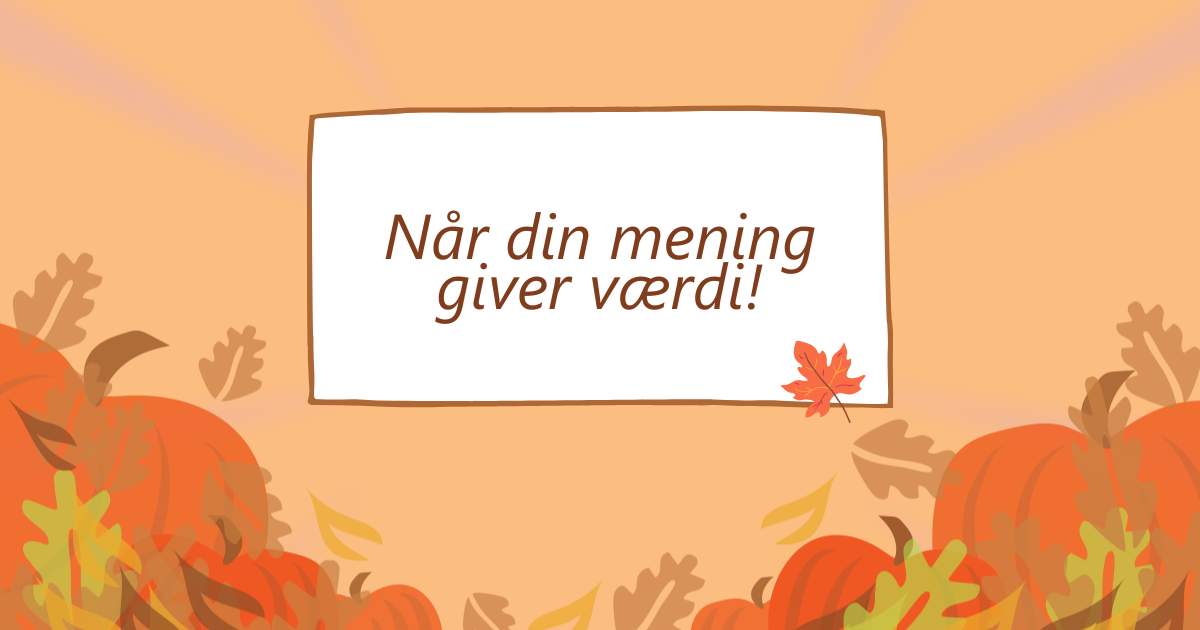 Når din mening giver værdi!